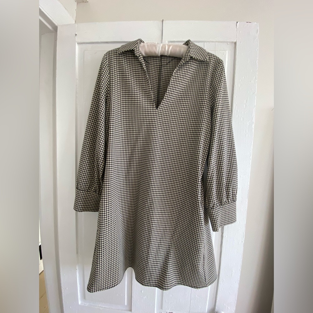 Zara Collared Plaid Mini Dress (M)